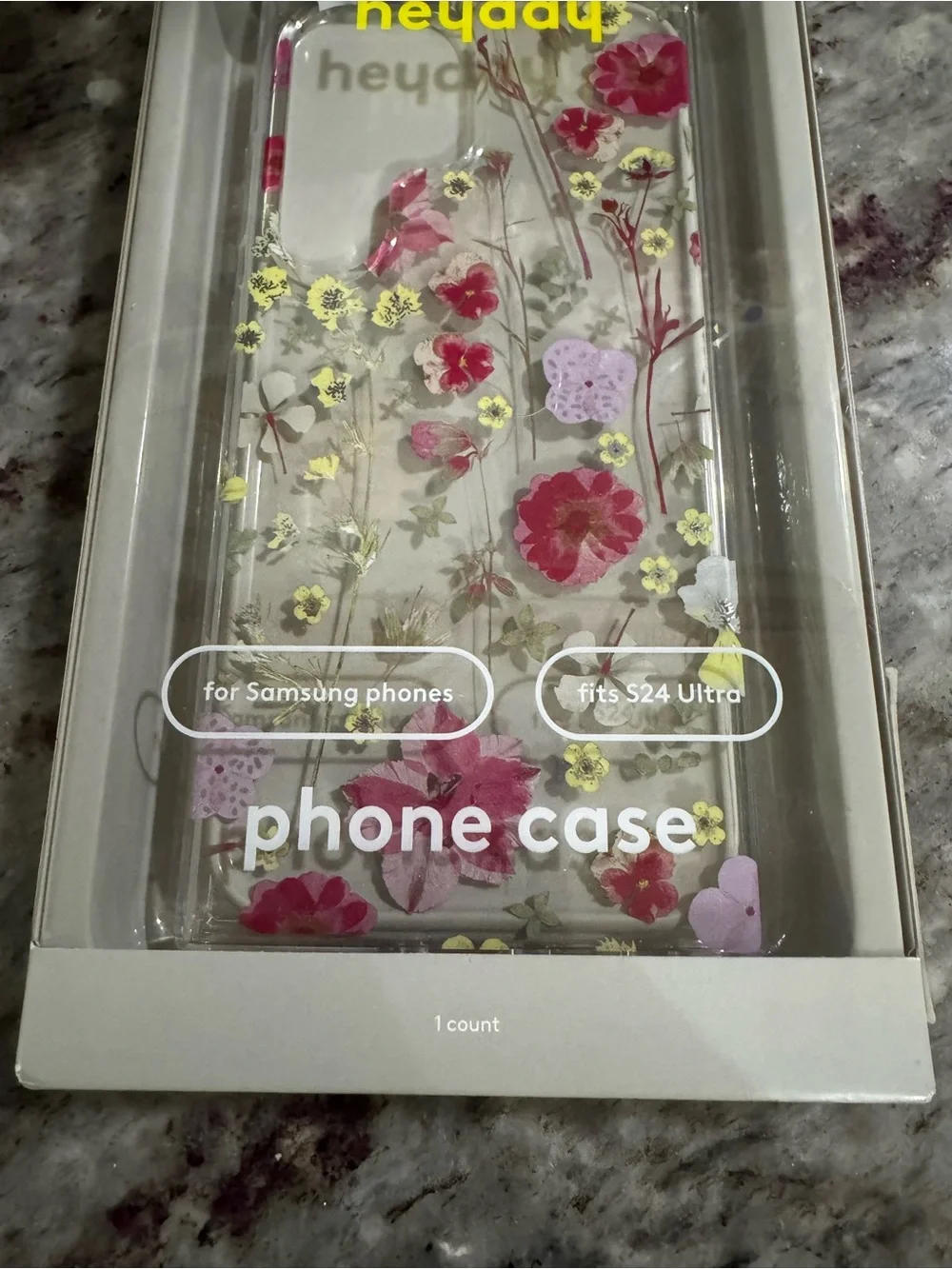 Heyday Floral Clear Protective Phone Case - Pink Flower Design